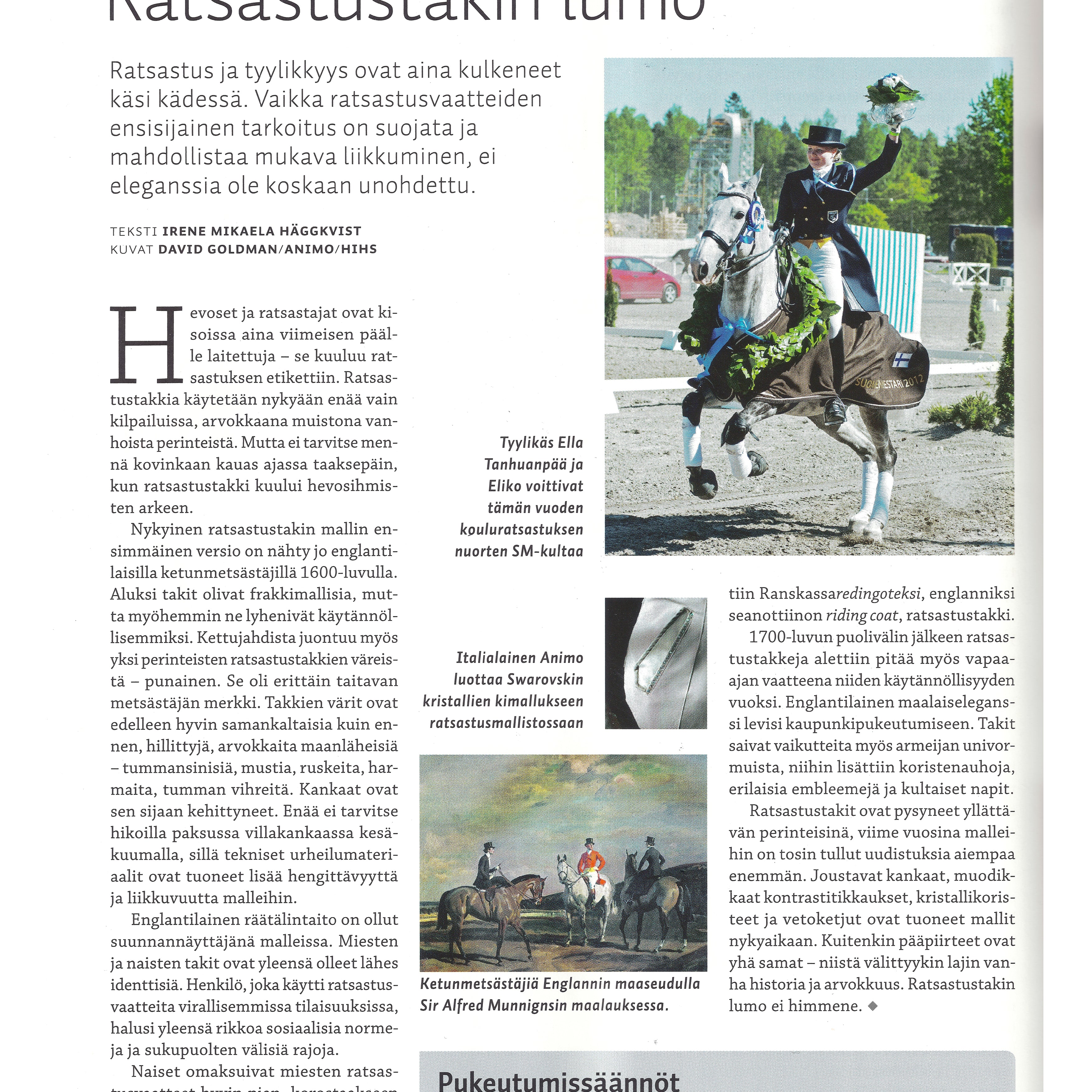 Kettujahdeista kisakentille – ratsastustakin lumo