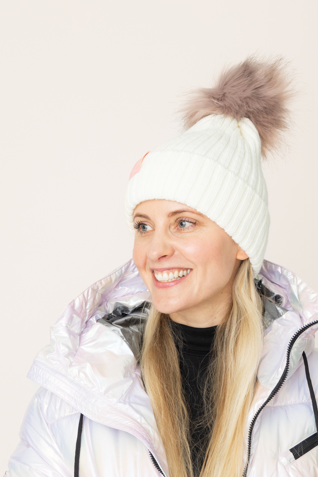PomPom Sailor Beanie Off White