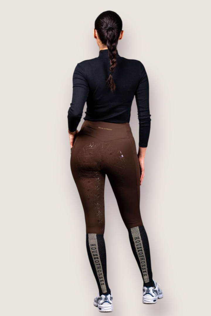 Unicorn Lola Winter Riding Leggings Brown