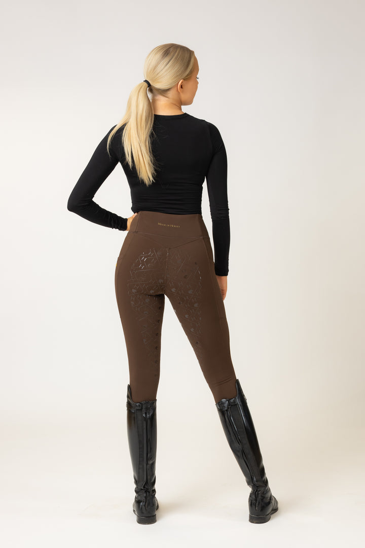 Unicorn Lola Winter Riding Leggings Brown