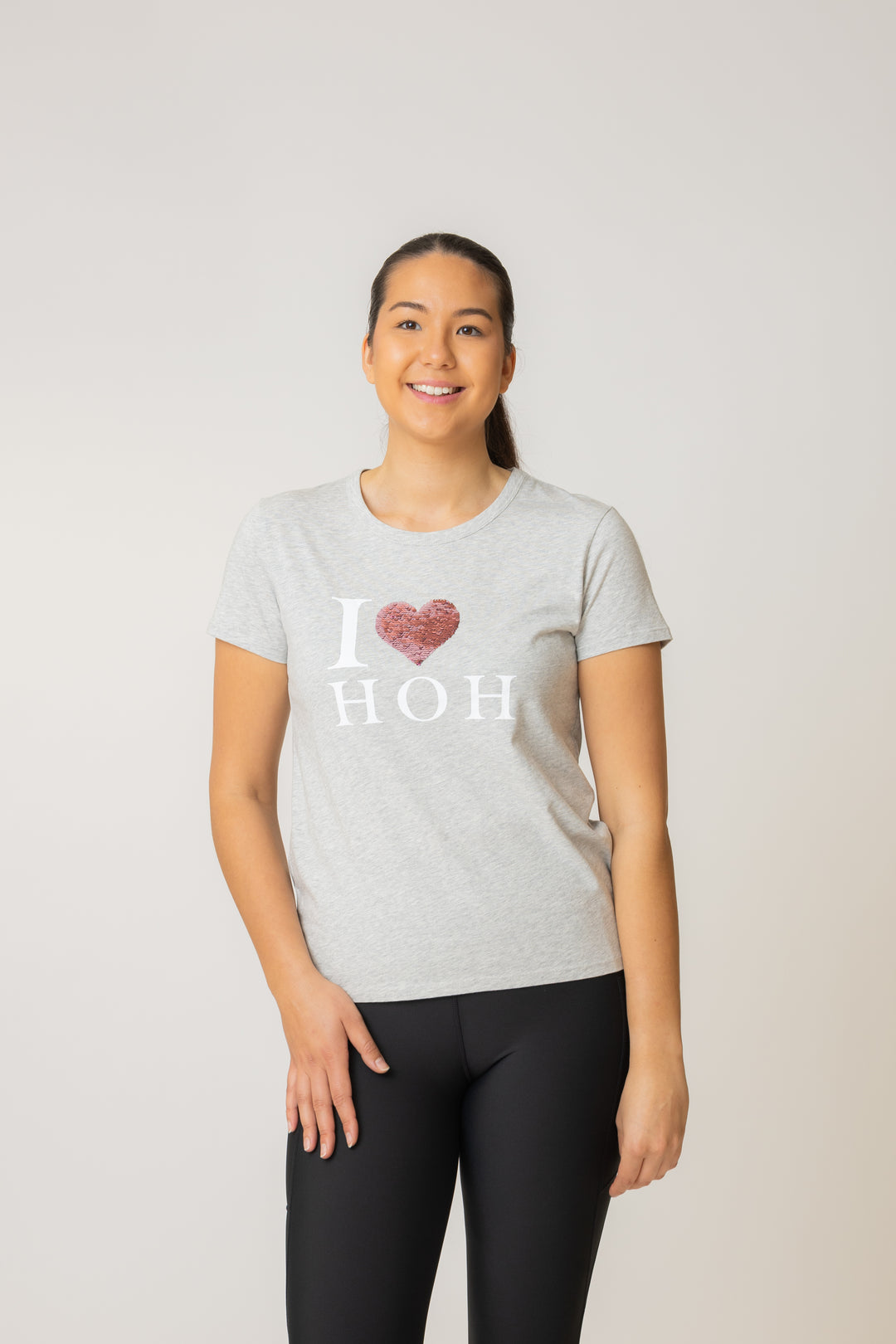 Flip My Heart Tee Grey